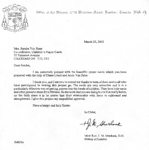 Letter from Bishop Sherlock